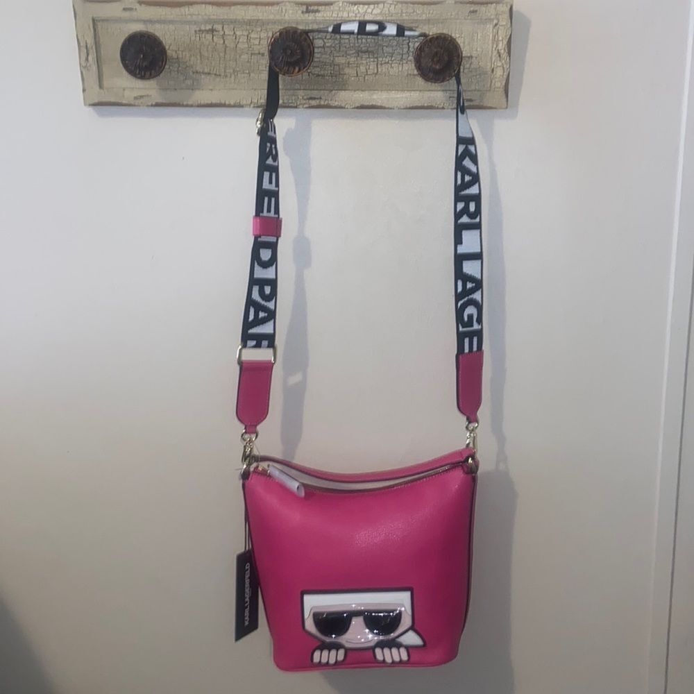 Karl Lagerfeld Pink Fushia Crossbody Handbag 🔥 NWOT